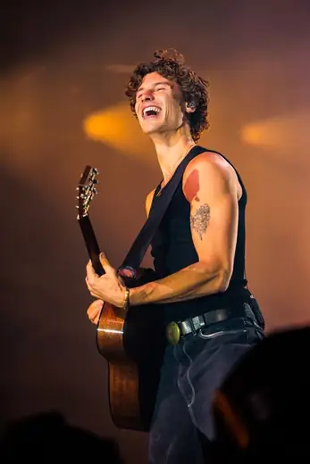 Shawn Mendes live op het podium